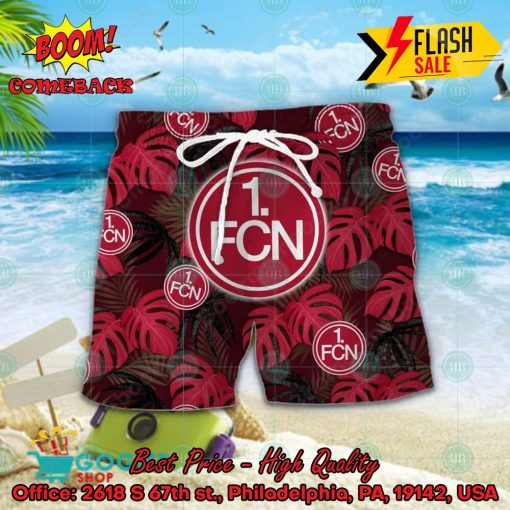 1. FC Nurnberg Big Logo Tropical Leaves Hawaiian Shirt And Shorts