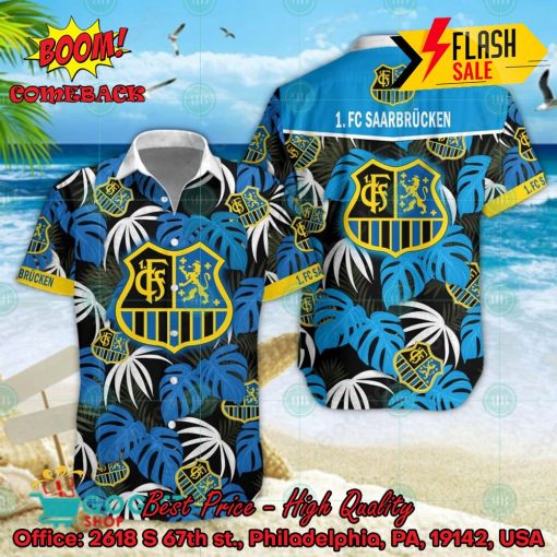 1. FC Saarbrucken Big Logo Tropical Leaves Hawaiian Shirt And Shorts
