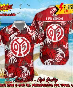1. FSV Mainz 05 Big Logo Tropical Leaves Hawaiian Shirt And Shorts