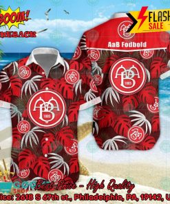 AaB Fodbold Big Logo Tropical Leaves Hawaiian Shirt And Shorts