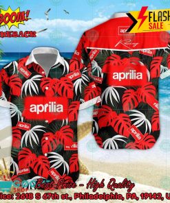 Aprilia Big Logo Tropical Leaves Hawaiian Shirt And Shorts