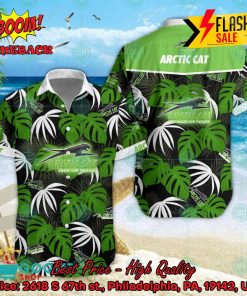 Arctic Cat Big Logo Tropical Leaves Hawaiian Shirt And Shorts