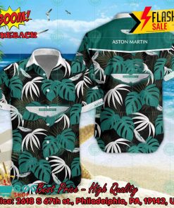 Aston Martin Big Logo Tropical Leaves Hawaiian Shirt And Shorts