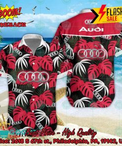 Audi Big Logo Tropical Leaves Hawaiian Shirt And Shorts