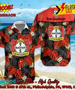Bayer 04 Leverkusen Big Logo Tropical Leaves Hawaiian Shirt And Shorts