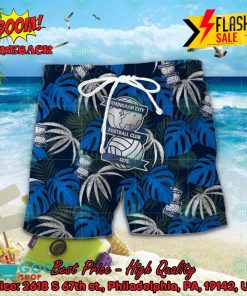 Birmingham City FC Big Logo Tropical Leaves Hawaiian Shirt And Shorts