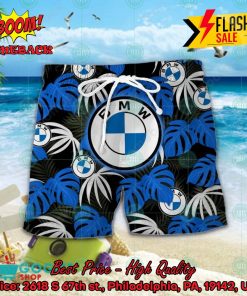 BMW Motorrad Big Logo Tropical Leaves Hawaiian Shirt And Shorts