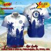 Brighton & Hove Albion FC Palm Tree Surfboard Personalized Name Button Shirt