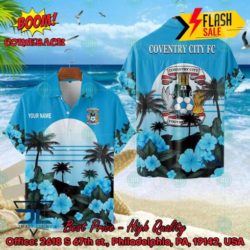 Coventry City FC Palm Tree Sunset Floral Hawaiian Shirt And Shorts