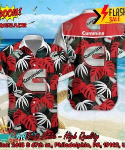 Cummins Big Logo Tropical Leaves Hawaiian Shirt And Shorts