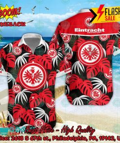 Eintracht Frankfurt Big Logo Tropical Leaves Hawaiian Shirt And Shorts