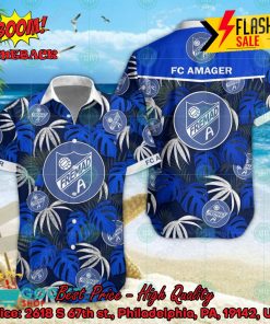 FC Amager Big Logo Tropical Leaves Hawaiian Shirt And Shorts