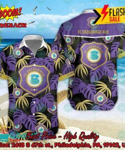 FC Erzgebirge Aue Big Logo Tropical Leaves Hawaiian Shirt And Shorts