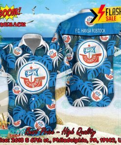 FC Hansa Rostock Big Logo Tropical Leaves Hawaiian Shirt And Shorts