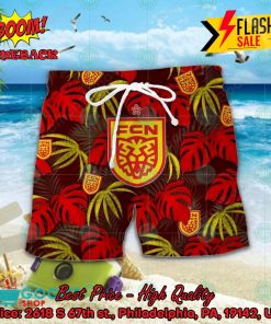 fc nordsjaelland big logo tropical leaves hawaiian shirt and shorts 2 5NNlc