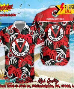 FC Viktoria Koln Big Logo Tropical Leaves Hawaiian Shirt And Shorts