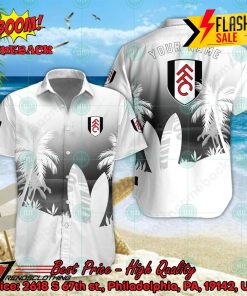 Fulham FC Palm Tree Surfboard Personalized Name Button Shirt