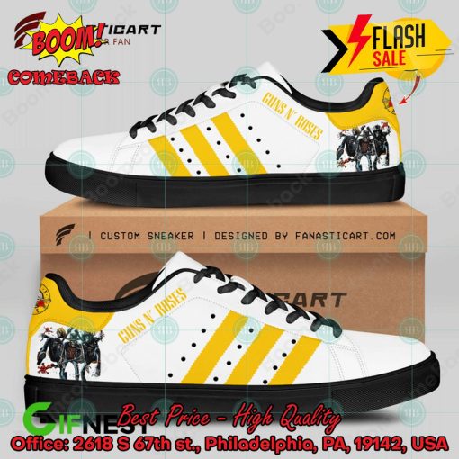 Guns N’ Roses Hard Rock Band Yellow Stripes Style 3 Custom Adidas Stan Smith Shoes