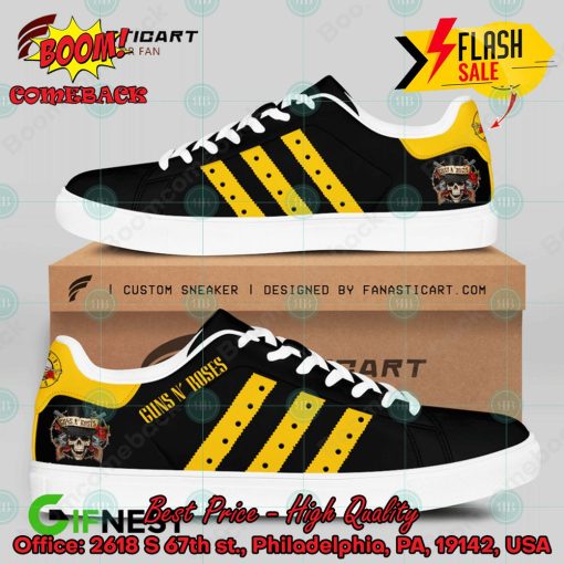 Guns N’ Roses Hard Rock Band Yellow Stripes Style 4 Custom Adidas Stan Smith Shoes