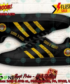 Guns N’ Roses Hard Rock Band Yellow Stripes Style 5 Custom Adidas Stan Smith Shoes