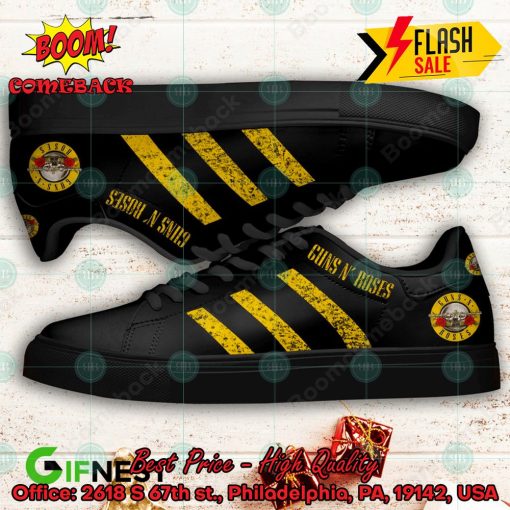Guns N’ Roses Hard Rock Band Yellow Stripes Style 5 Custom Adidas Stan Smith Shoes