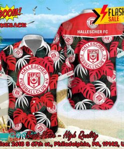Hallescher FC Big Logo Tropical Leaves Hawaiian Shirt And Shorts