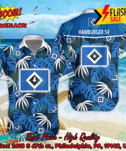 Hamburger SV Big Logo Tropical Leaves Hawaiian Shirt And Shorts
