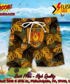hillerod fodbold big logo tropical leaves hawaiian shirt and shorts 2 tZlkG