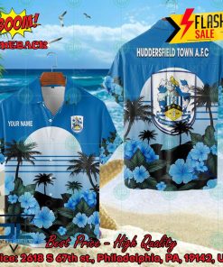 Huddersfield Town AFC Palm Tree Sunset Floral Hawaiian Shirt And Shorts