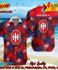 Hvidovre IF Big Logo Tropical Leaves Hawaiian Shirt And Shorts