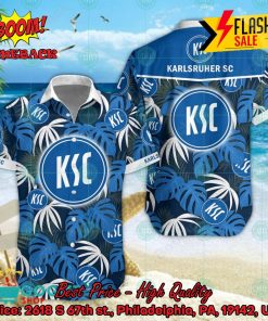 Karlsruher SC Big Logo Tropical Leaves Hawaiian Shirt And Shorts