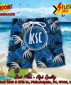 Karlsruher SC Big Logo Tropical Leaves Hawaiian Shirt And Shorts