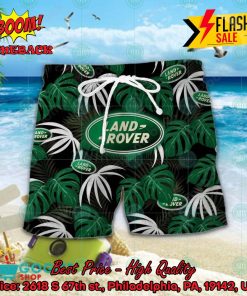 Land Rover Big Logo Tropical Leaves Hawaiian Shirt And Shorts