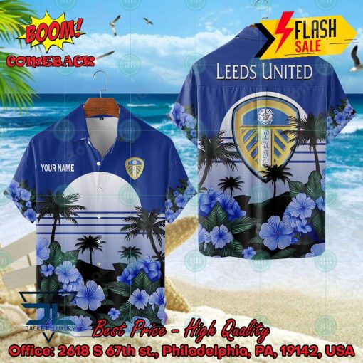 Leeds United FC Palm Tree Sunset Floral Hawaiian Shirt And Shorts
