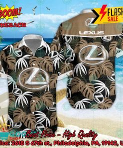 Lexus Big Logo Tropical Leaves Hawaiian Shirt And Shorts