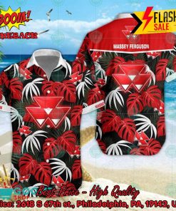 Massey Ferguson Big Logo Tropical Leaves Hawaiian Shirt And Shorts