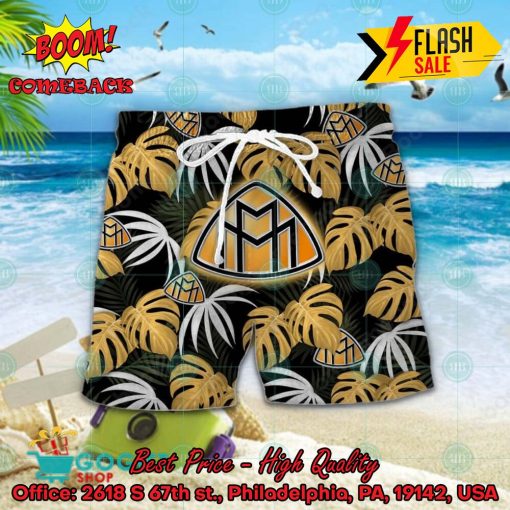 Maybach Big Logo Tropical Leaves Hawaiian Shirt And Shorts