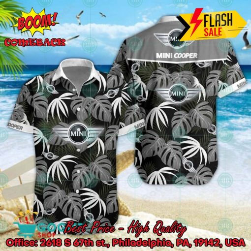 Mini Cooper Big Logo Tropical Leaves Hawaiian Shirt And Shorts