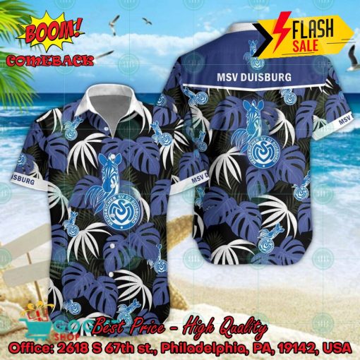 MSV Duisburg Big Logo Tropical Leaves Hawaiian Shirt And Shorts