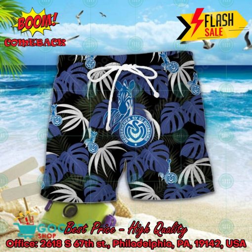 MSV Duisburg Big Logo Tropical Leaves Hawaiian Shirt And Shorts