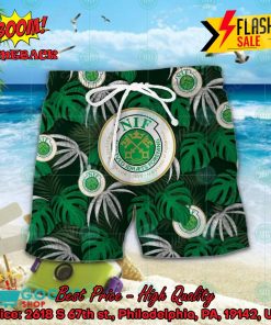 naestved boldklub big logo tropical leaves hawaiian shirt and shorts 2 ZHciX