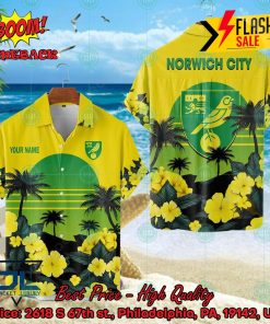 Norwich City FC Palm Tree Sunset Floral Hawaiian Shirt And Shorts