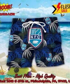 nykobing fc big logo tropical leaves hawaiian shirt and shorts 2 pJzzW