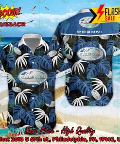 Pagani Big Logo Tropical Leaves Hawaiian Shirt And Shorts