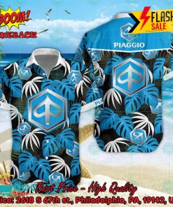 Piaggio Big Logo Tropical Leaves Hawaiian Shirt And Shorts