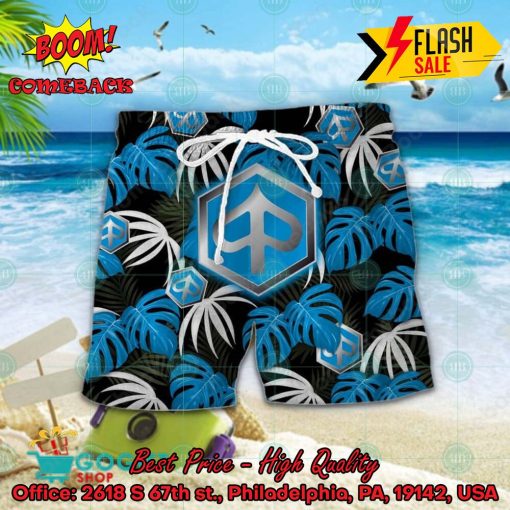 Piaggio Big Logo Tropical Leaves Hawaiian Shirt And Shorts