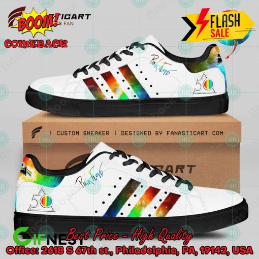 Pink Floyd Rock Band Colorful Stripes Style 1 Custom Adidas Stan Smith Shoes