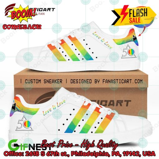 Pink Floyd Rock Band LGBT Stripes Love Is Love Style 1 Custom Adidas Stan Smith Shoes