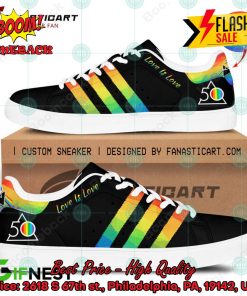 Pink Floyd Rock Band LGBT Stripes Love Is Love Style 2 Custom Adidas Stan Smith Shoes