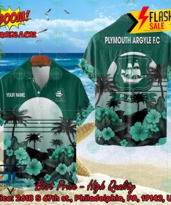 Plymouth Argyle FC Palm Tree Sunset Floral Hawaiian Shirt And Shorts